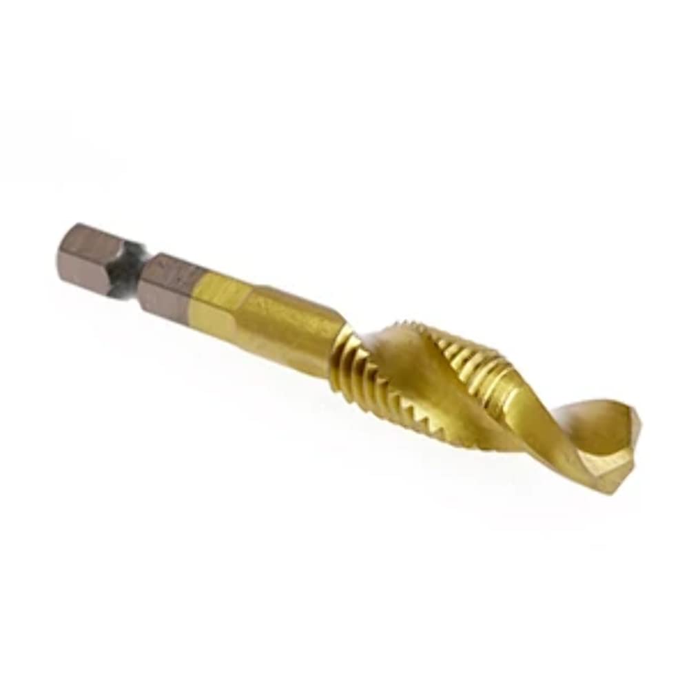 Punte trapano Maschi Countersink Tap, M3-M10 Utensile per maschiatura a vite da 1/4"con codolo esagonale in titanio Set di maschi per filettatura metrica